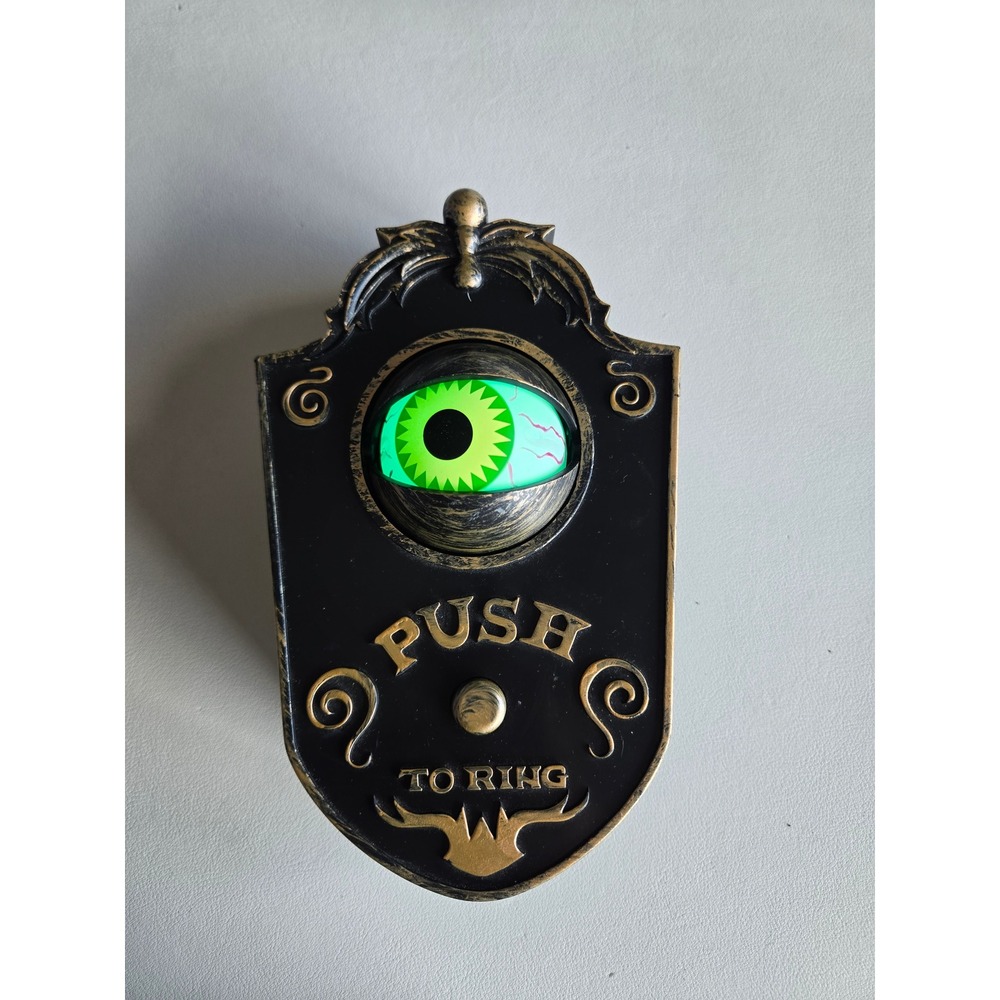 Vintage Style Halloween Animated Eyeball Doorbell Push to Ring Spooky Decor